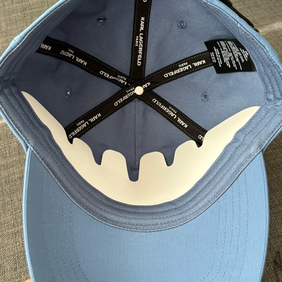 Karl Lagerfeld Paris Logo Ripstop Baseball Cap Light Blue MSRP $65 - Picture 8 of 9
